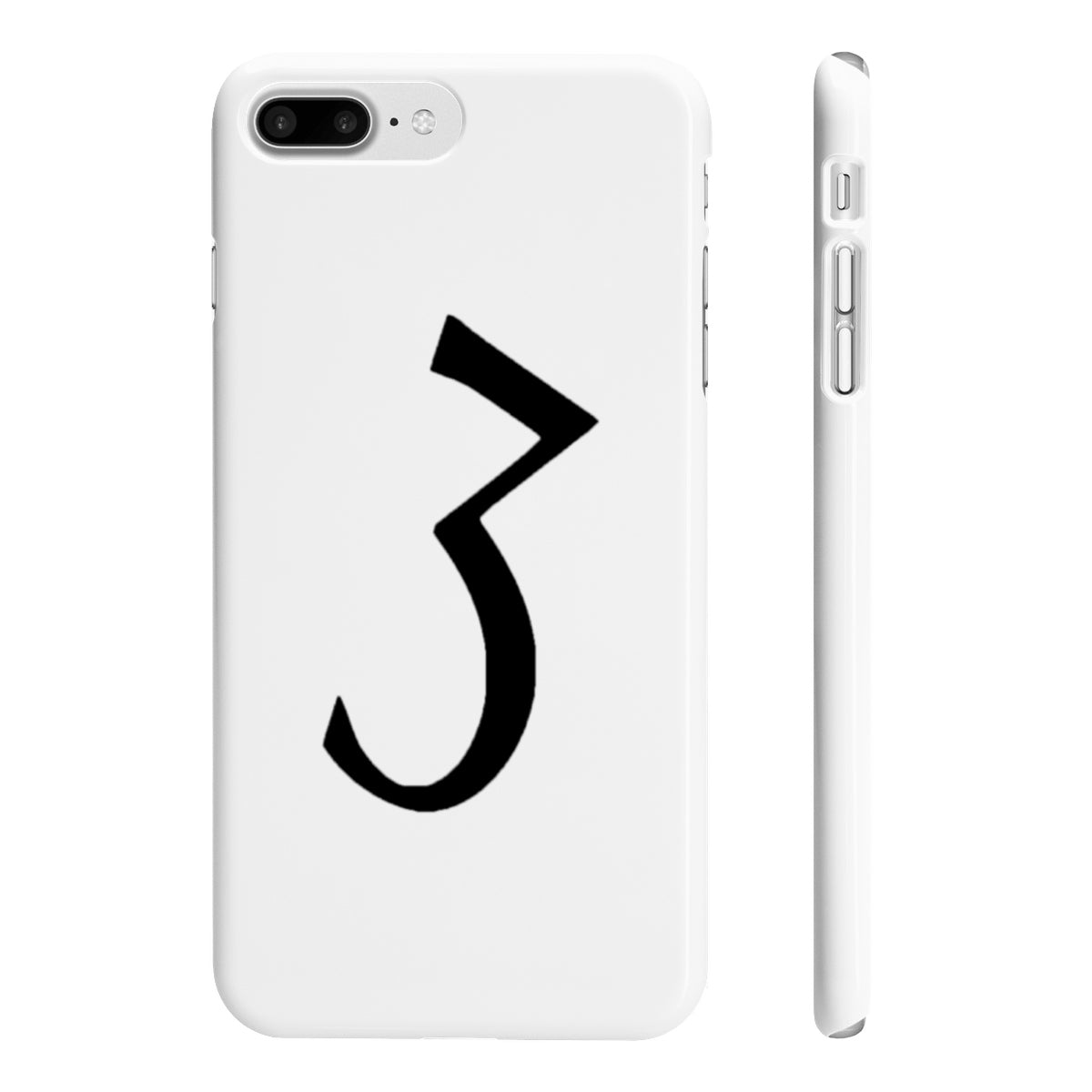 White "3" Phone Case